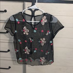 Mesh Hollister flower top